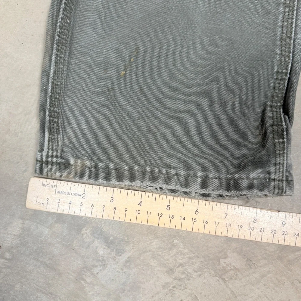 GRAIL Carhartt B136 MOS Double Knee Duck Canvas Carpenter Pants Moss Green 31x30